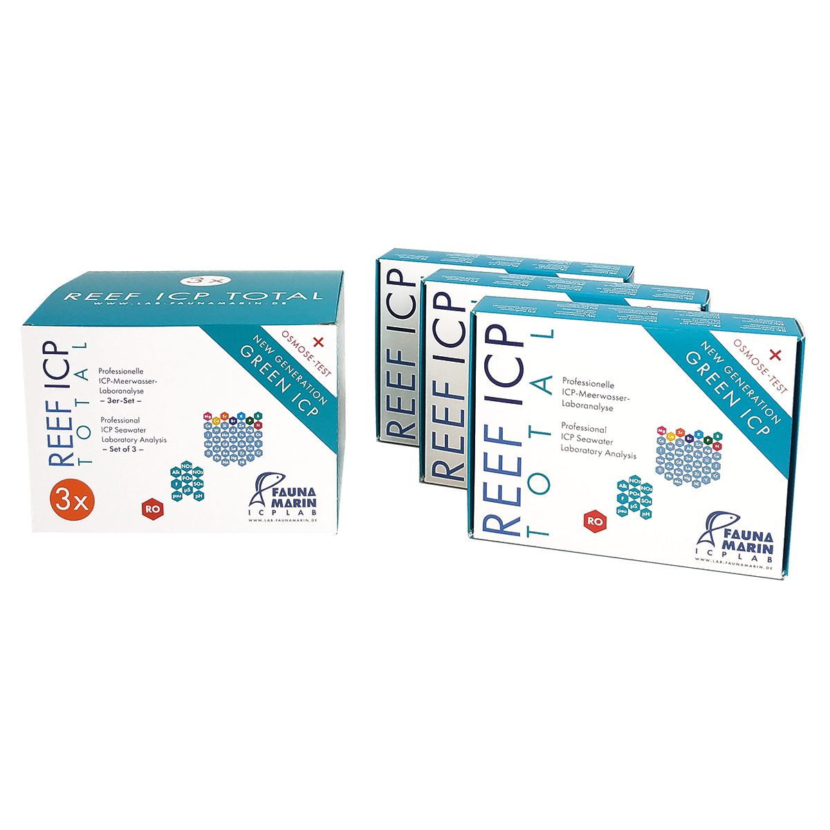 Fauna Marin Reef ICP Test Total 3er-​Set