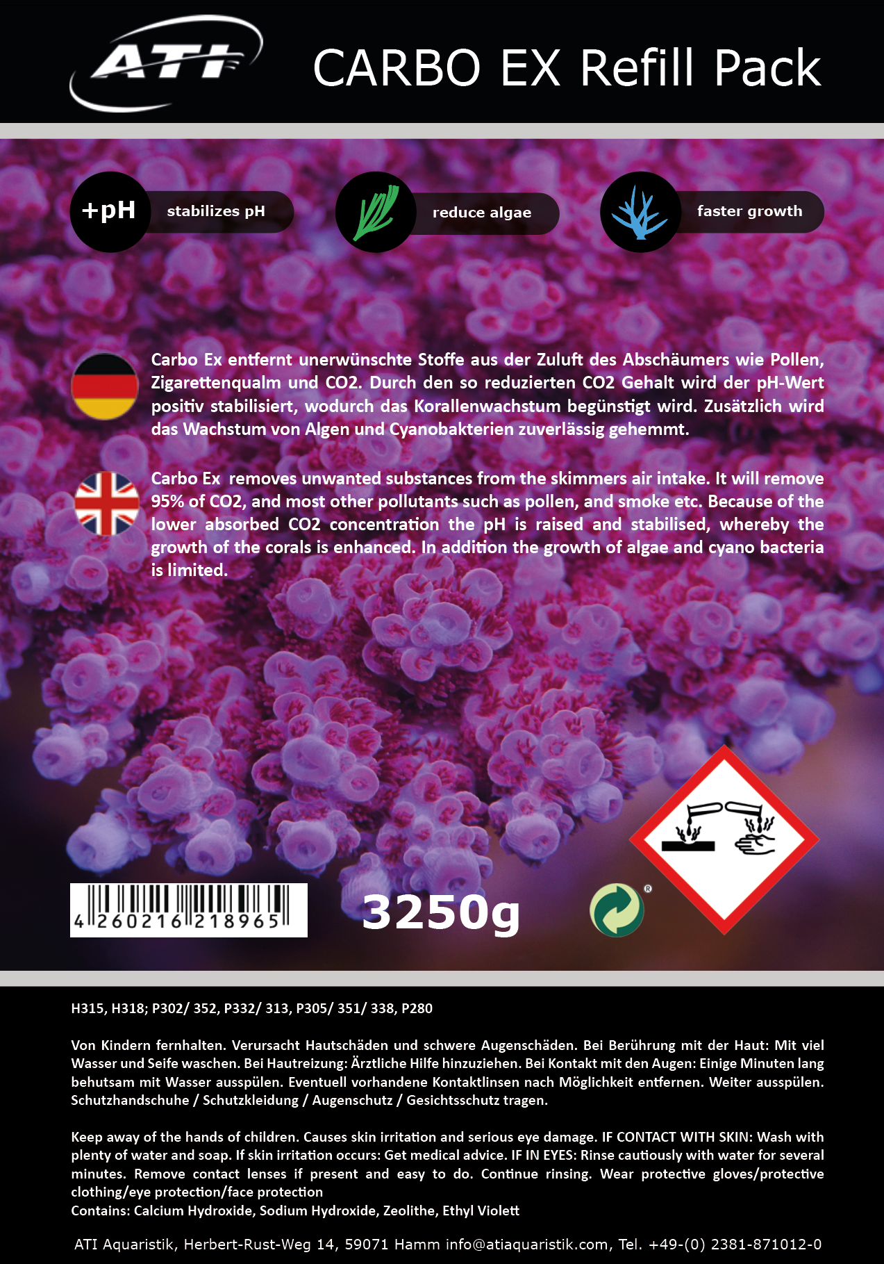 ATI- Carbo Ex Refill Pack. 3250 g Granulat